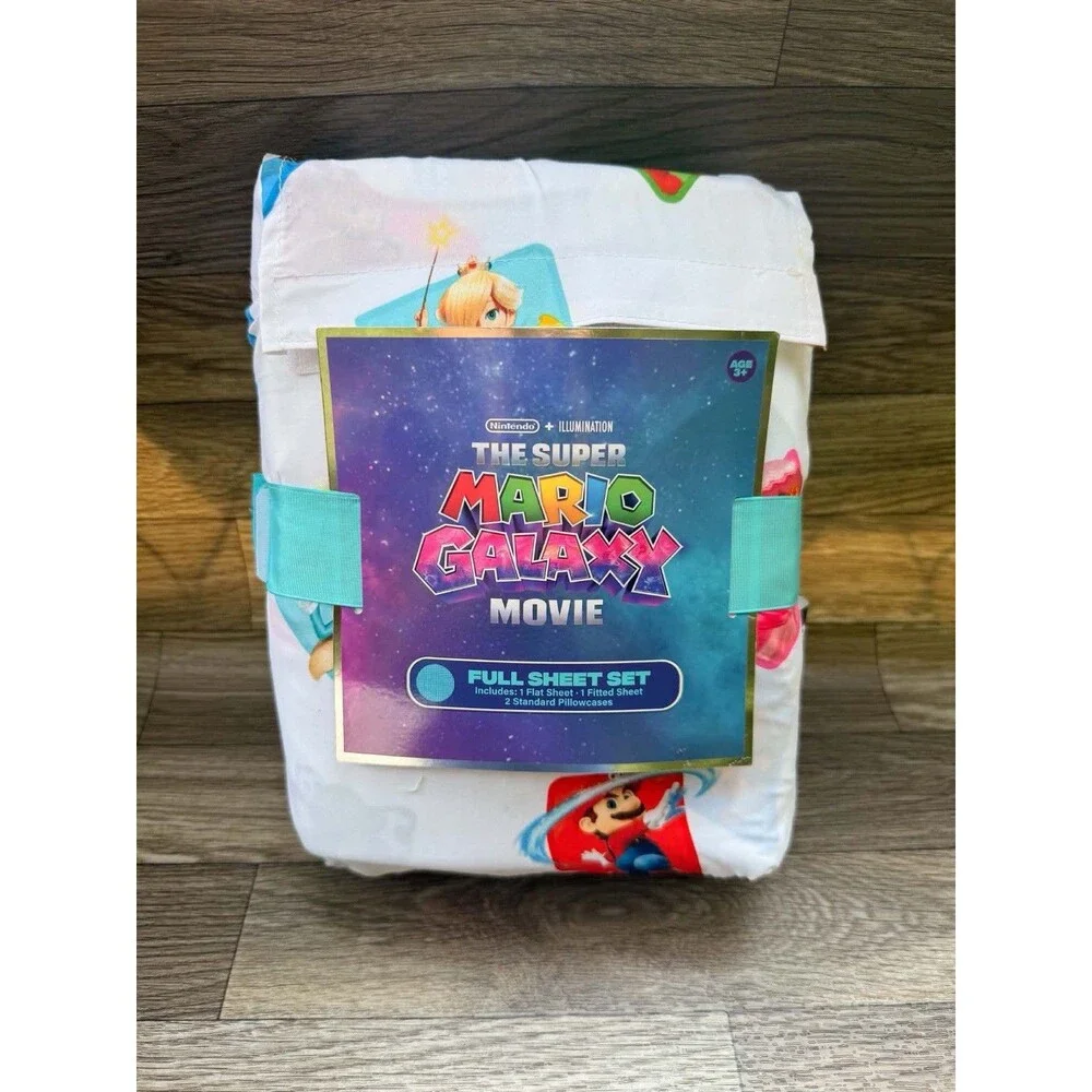 Super Mario Bros The Movie Full Size Sheet Set Kids Bedding New